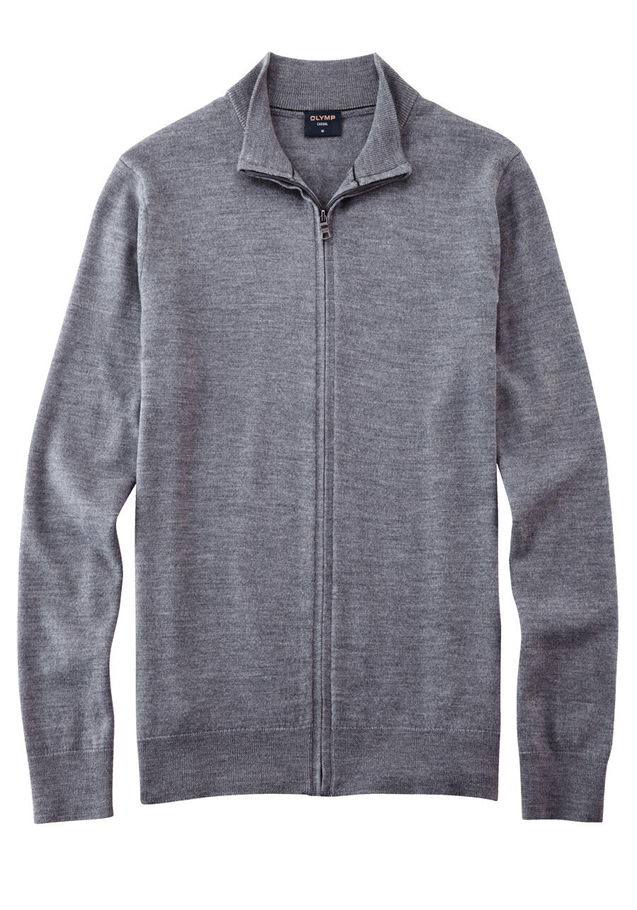 Produktbild fr 'OLYMP Casual regular fit Strickjacke Langarm hellgrau'