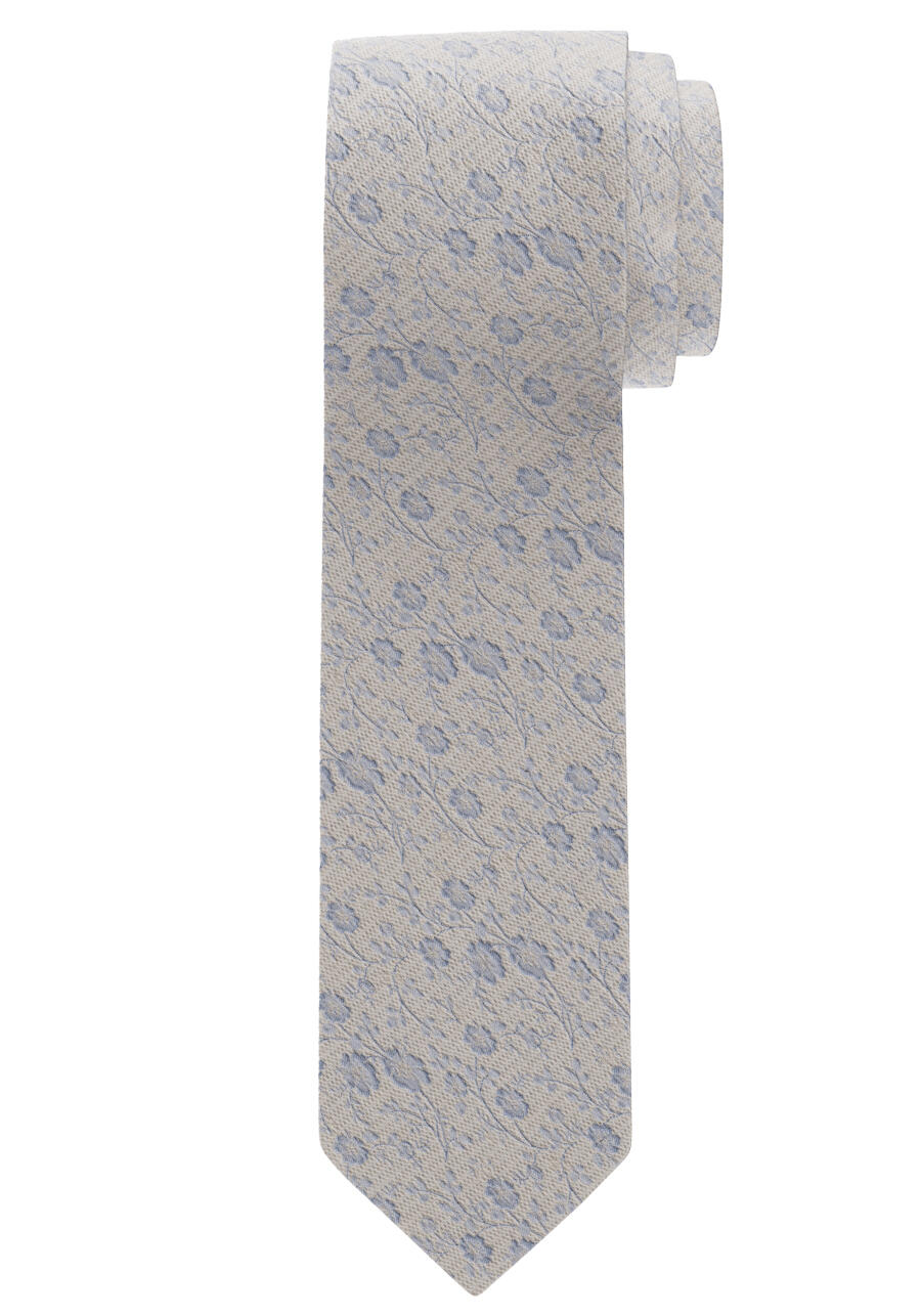 Produktbild fr 'OLYMP Krawatte slim 6,5 cm breit aus reiner Seide Fleckabweisend Muster blau'
