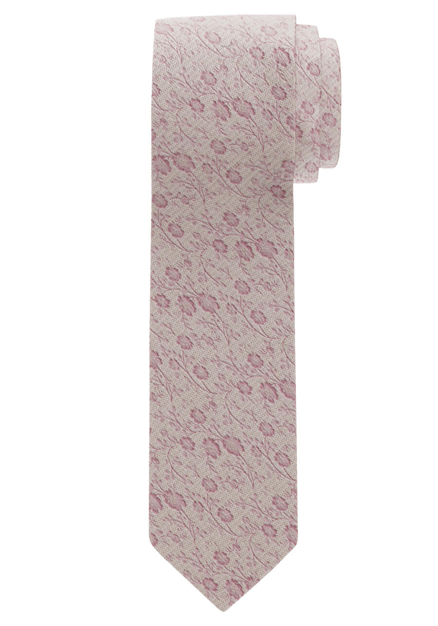 Produktbild fr 'OLYMP Krawatte slim 6,5 cm breit aus reiner Seide Fleckabweisend Muster rosa'