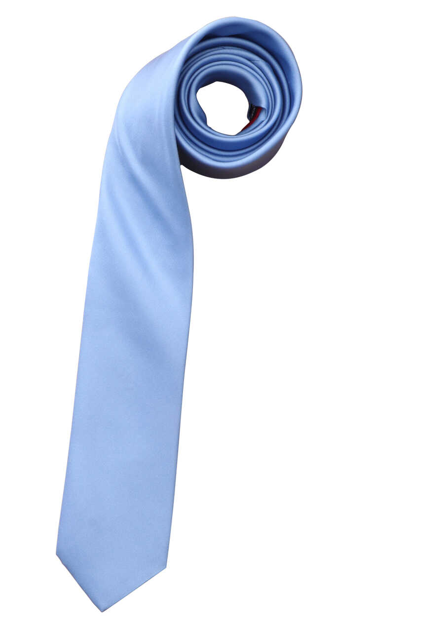 OLYMP Krawatte reiner 6,5 aus slim breit Fleckabweisend cm hellblau Seide