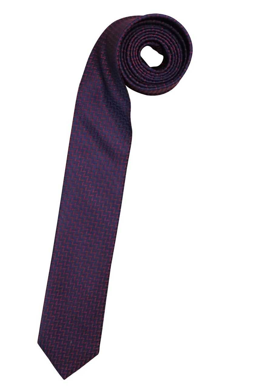 OLYMP Krawatte slim Seide Muster aus rot reiner
