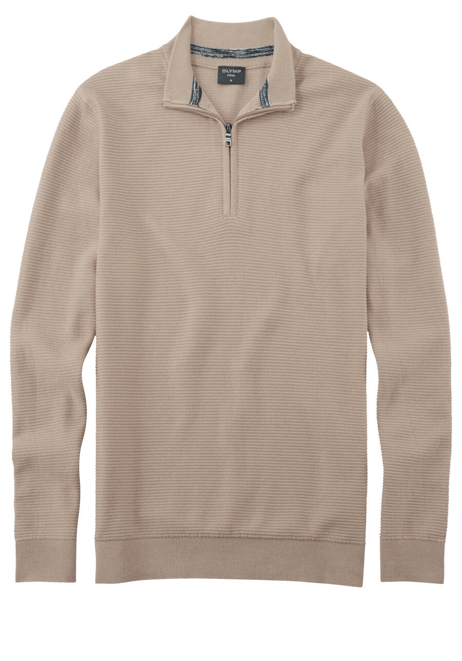 Produktbild fr 'OLYMP Langarm Troyer Stehkragen Zipper beige'