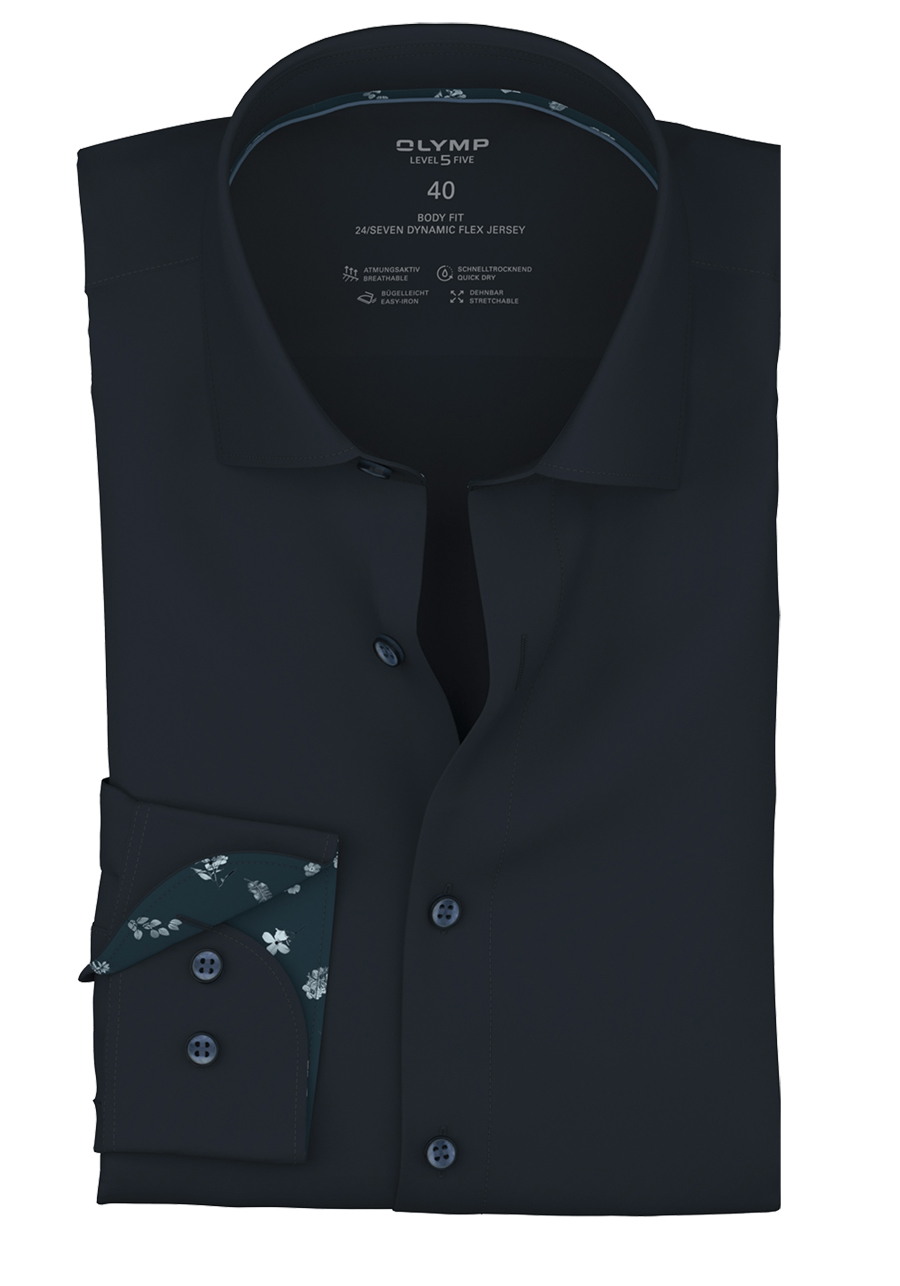 Produktbild f�r 'OLYMP Level Five 24/Seven body fit Hemd Langarm Jersey Stretch nachtblau'
