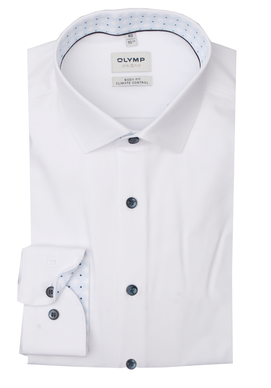 Produktbild fr 'OLYMP Level Five 24/Seven body fit Hemd Langarm New Kent Kragen Twill wei'