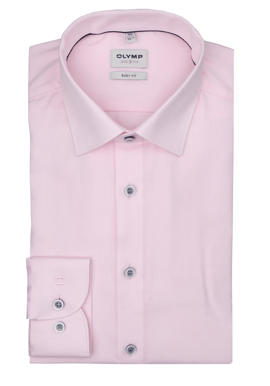 Produktbild f�r 'OLYMP Level Five body fit Hemd Langarm New Kent Kragen Aircon rosa'
