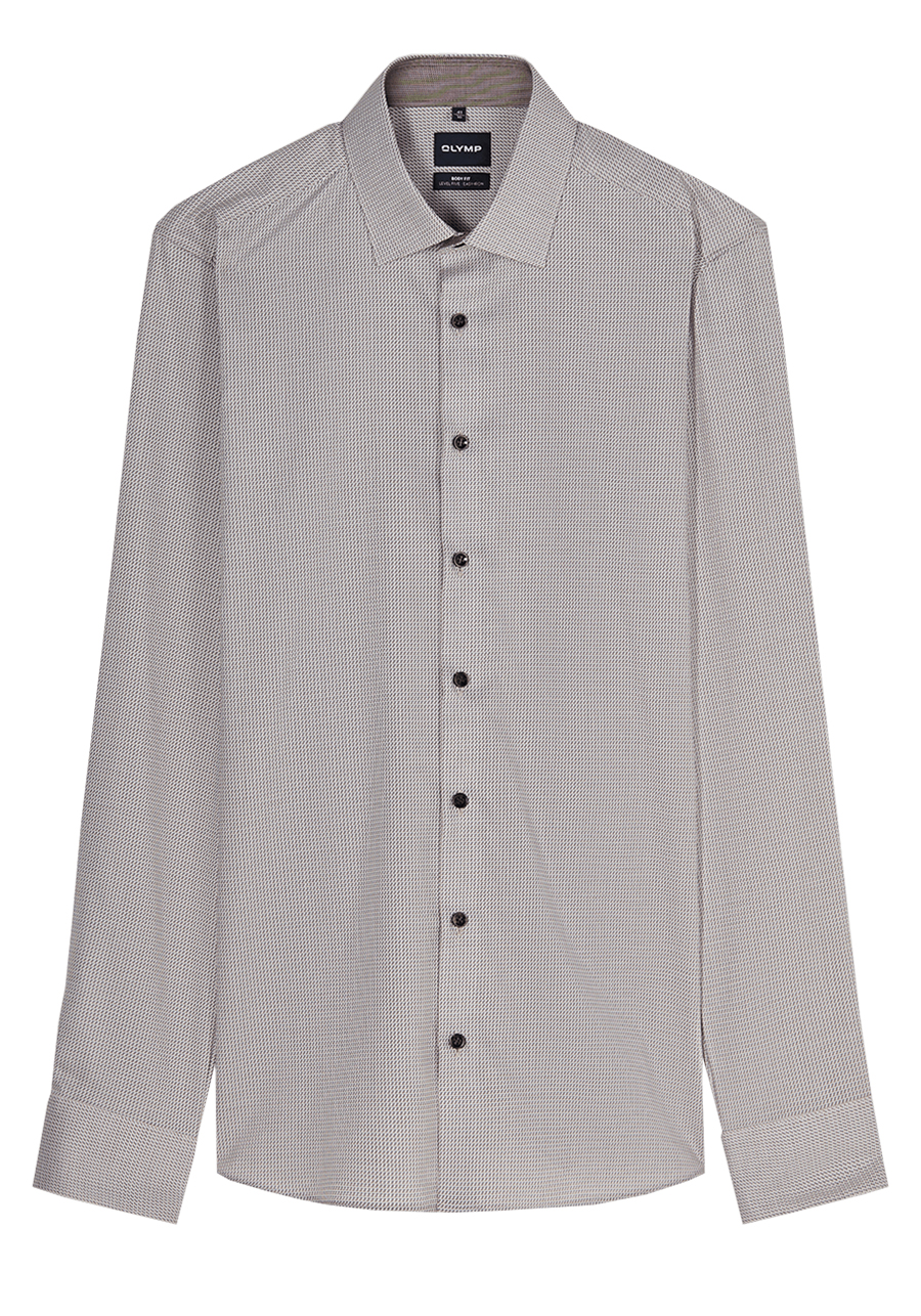 Produktbild f�r 'OLYMP Level Five body fit Hemd Langarm New Kent Kragen Muster braun'
