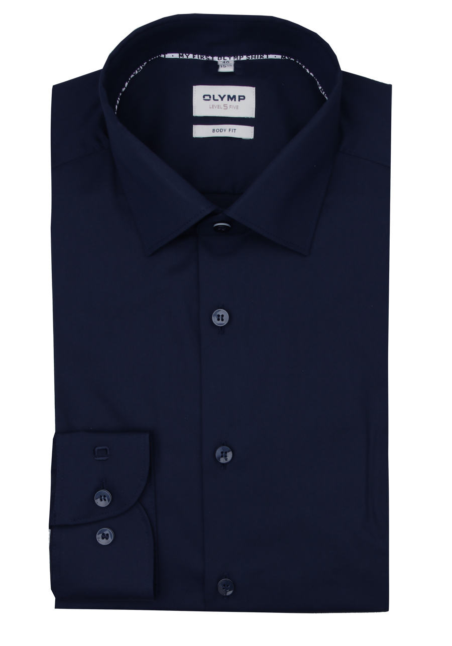 Produktbild fr 'OLYMP Level Five body fit Hemd Langarm New Kent Kragen navy'