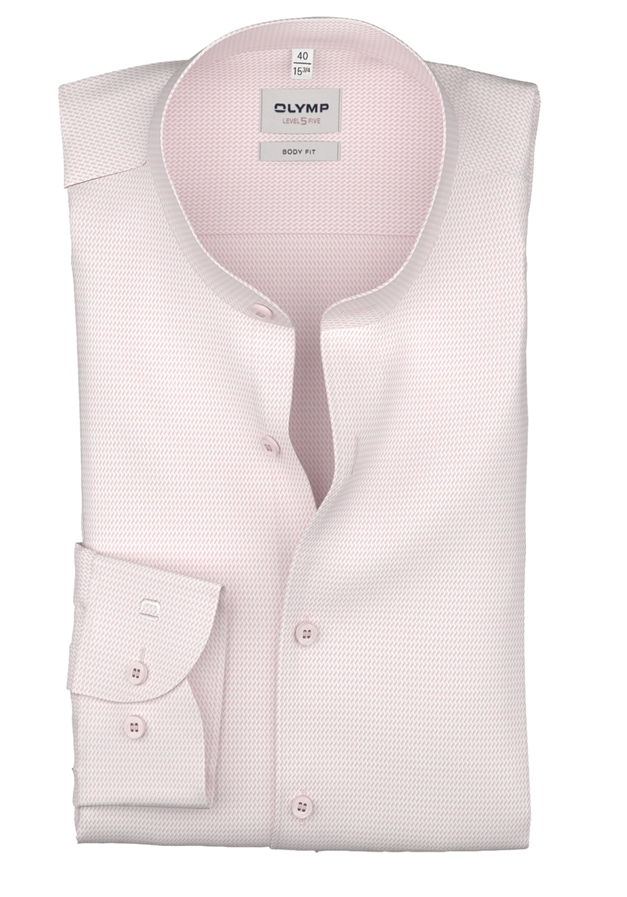 Produktbild f�r 'OLYMP Level Five body fit Hemd Langarm Stehkragen Struktur rosa'