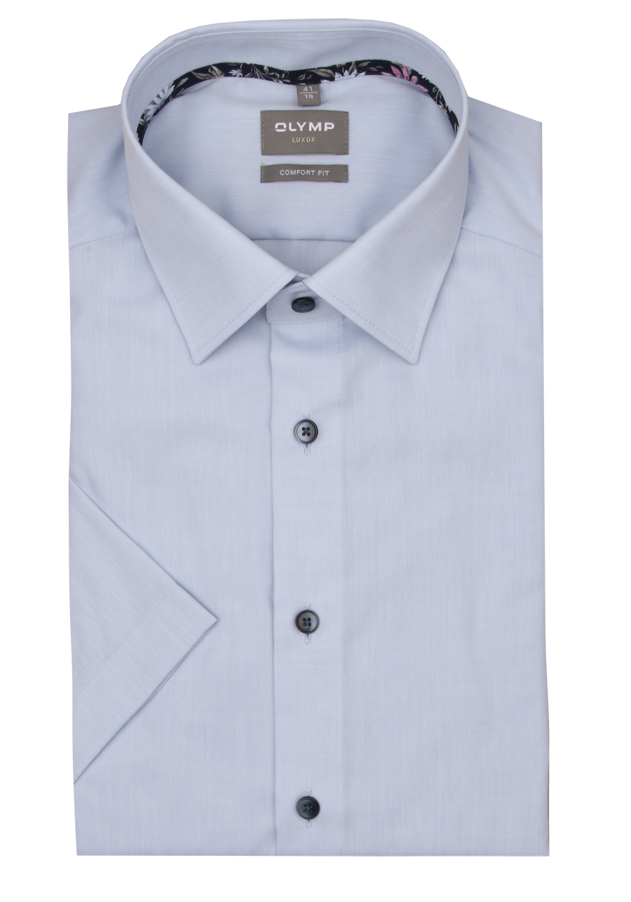 Produktbild fr 'OLYMP Luxor comfort fit Hemd Halbarm New Kent Kragen hellblau'