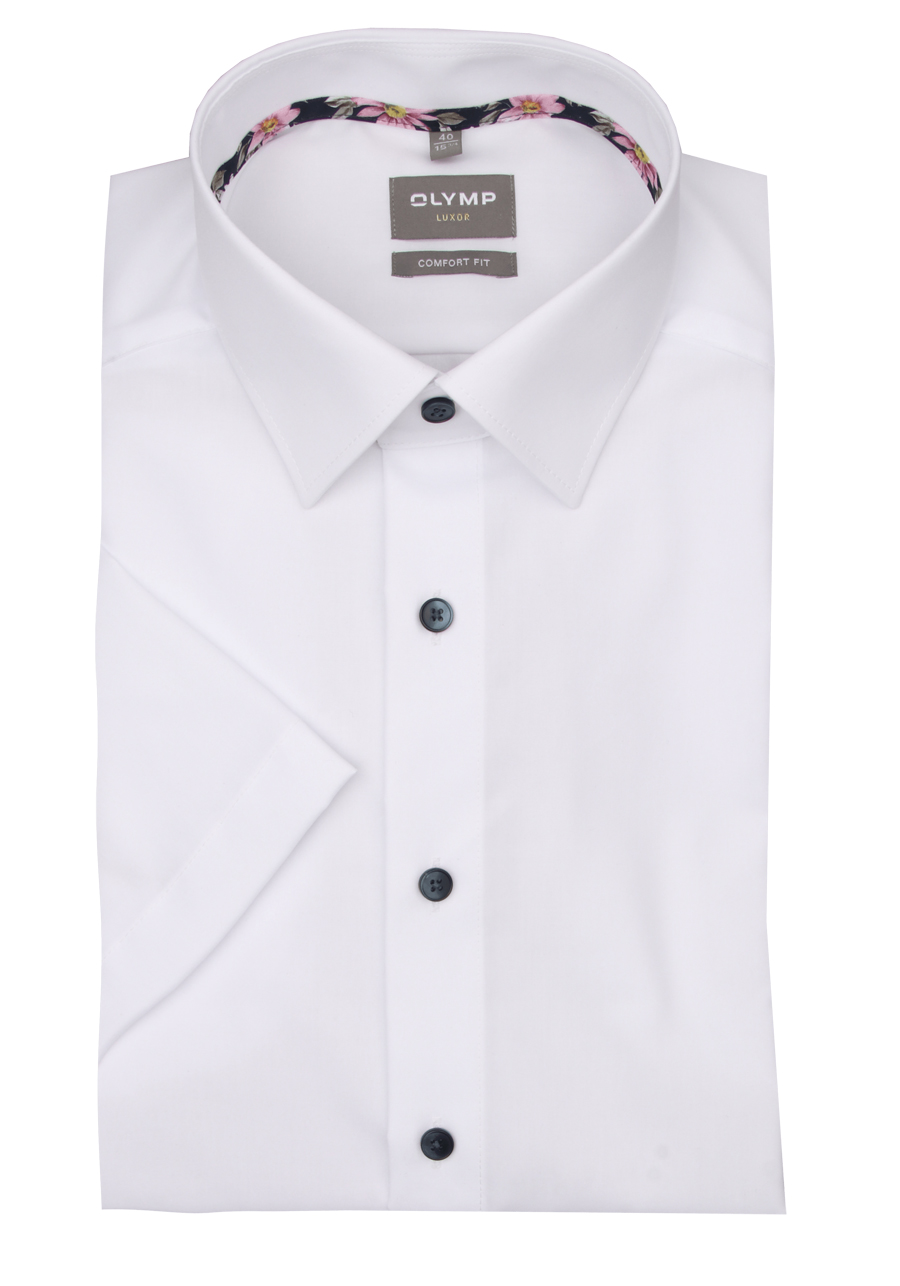 Produktbild fr 'OLYMP Luxor comfort fit Hemd Halbarm New Kent Kragen wei'