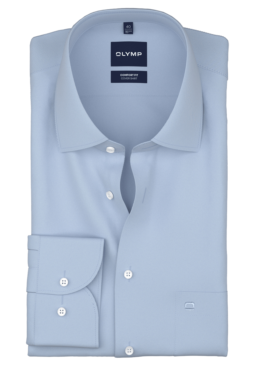 Produktbild f�r 'OLYMP Luxor comfort fit Hemd Langarm New Kent Kragen Cover Shirt hellblau'