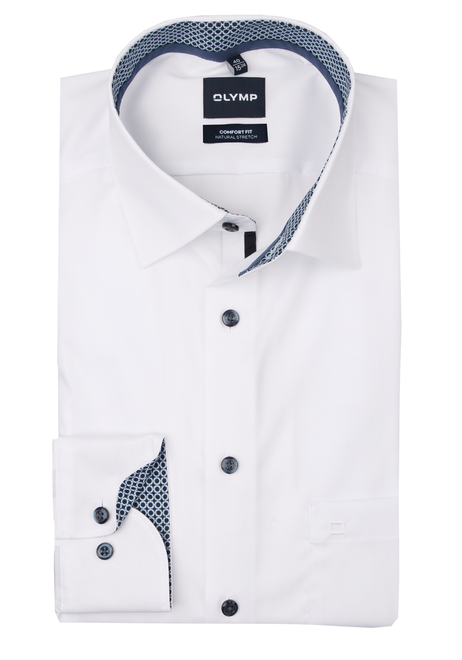 Produktbild f�r 'OLYMP Luxor comfort fit Hemd extra kurzer Arm New Kent Kragen Popeline wei�'
