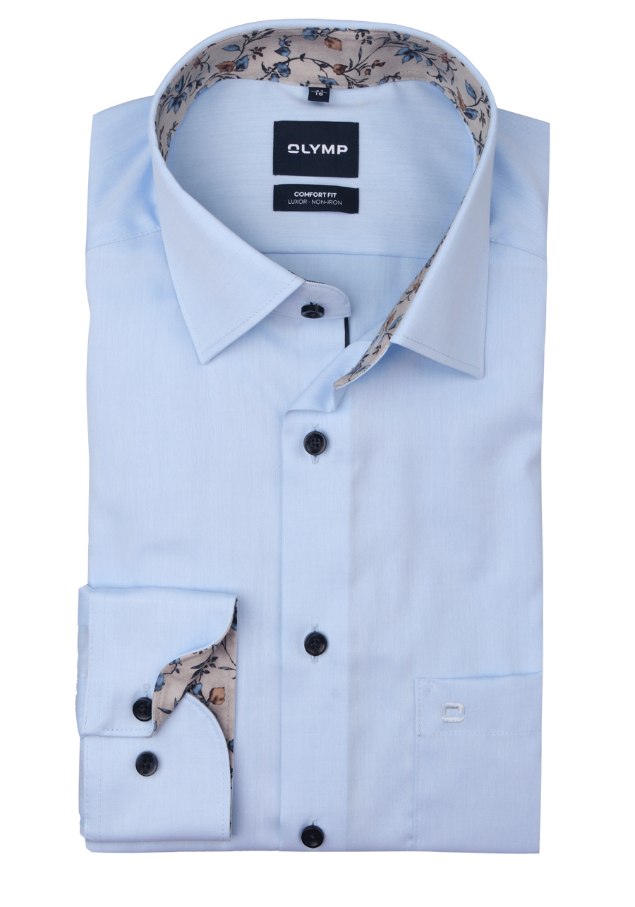 Produktbild f�r 'OLYMP Luxor comfort fit Hemd extra langer Arm New Kent Kragen Chambray hellblau'