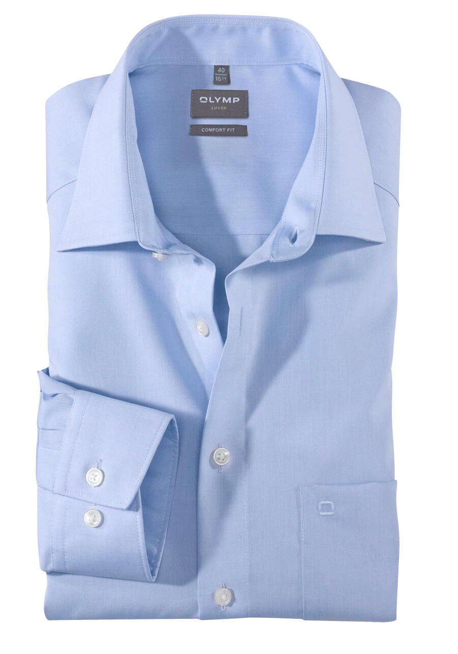 Produktbild f�r 'OLYMP Luxor comfort fit Hemd extra langer Arm New Kent Kragen Chambray hellblau'