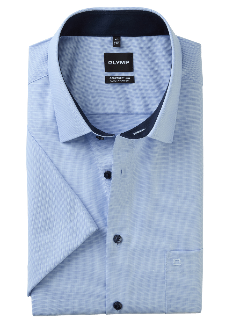 Produktbild fr 'OLYMP Luxor comfort fit big Hemd Halbarm New Kent Kragen Natte hellblau'