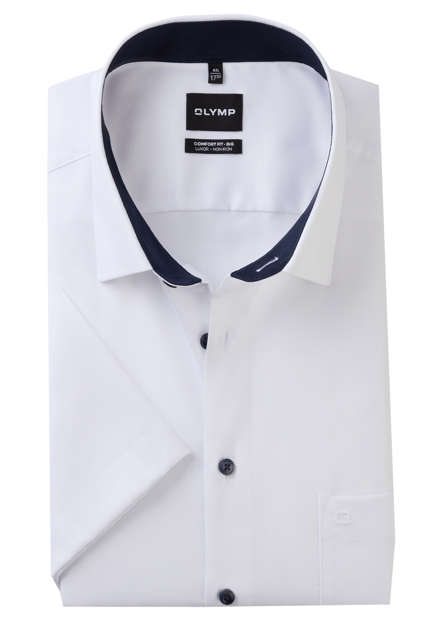 Produktbild fr 'OLYMP Luxor comfort fit big Hemd Halbarm New Kent Kragen Natte wei'