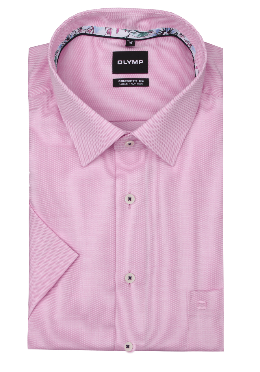 Produktbild fr 'OLYMP Luxor comfort fit big Hemd Halbarm New Kent Kragen Struktur rosa'