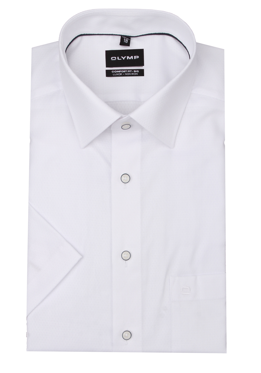 Produktbild f�r 'OLYMP Luxor comfort fit big Hemd Halbarm New Kent Kragen Struktur wei�'