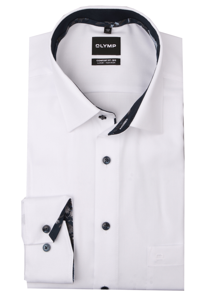 Produktbild f�r 'OLYMP Luxor comfort fit big Hemd Langarm New Kent Kragen Natte wei�'