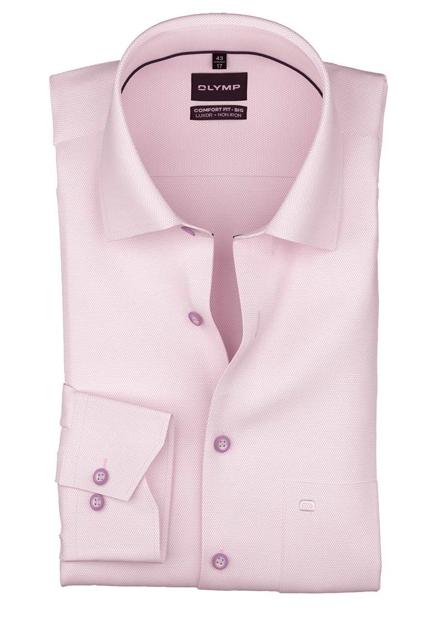 Produktbild f�r 'OLYMP Luxor comfort fit big Hemd Langarm New Kent Kragen Struktur rosa'