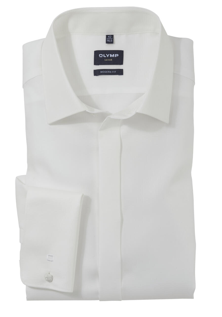 Produktbild fr 'OLYMP Luxor modern fit Gala Hemd Langarm Twill beige'