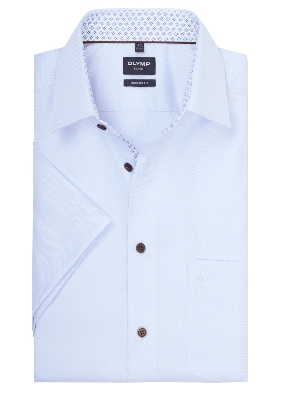 Produktbild f�r 'OLYMP Luxor modern fit Hemd Halbarm New Kent Kragen Natte hellblau'