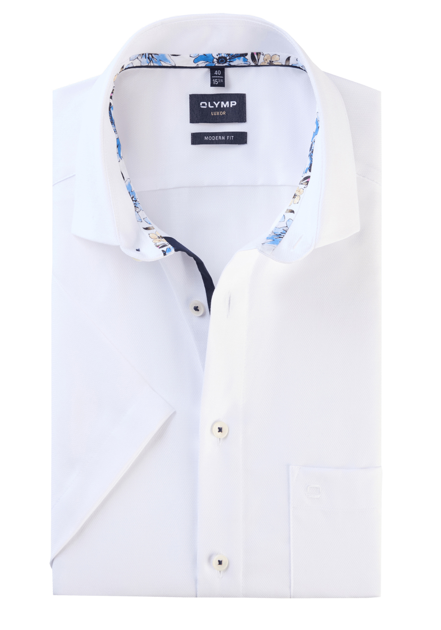 Produktbild fr 'OLYMP Luxor modern fit Hemd Halbarm New Kent Kragen Struktur wei'
