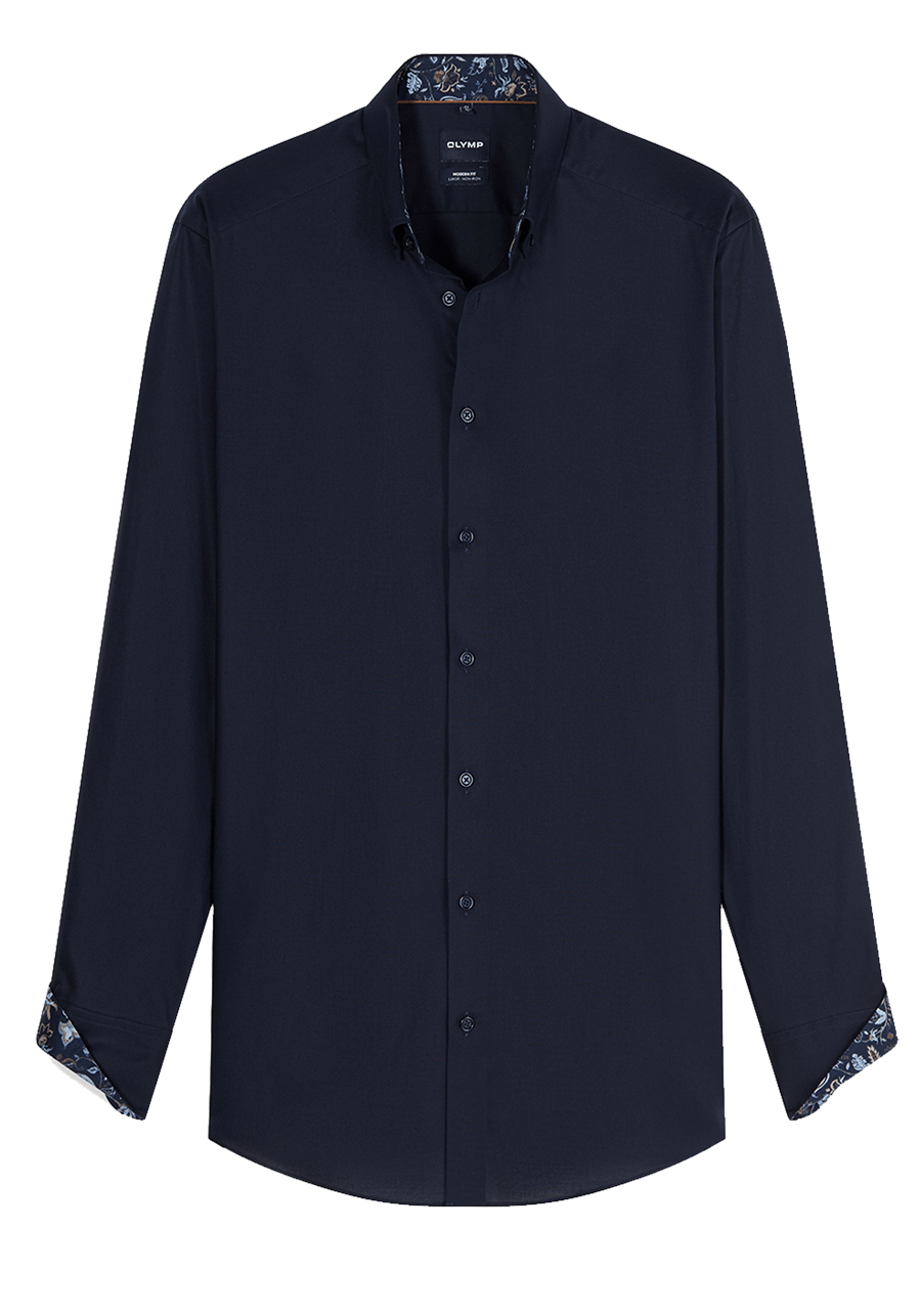 Produktbild f�r 'OLYMP Luxor modern fit Hemd Langarm Button Down Kragen Oxford navy'