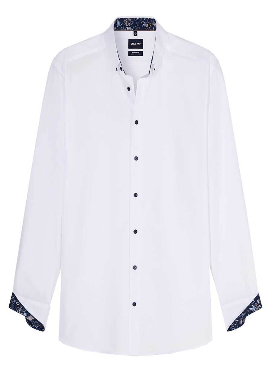 Produktbild f�r 'OLYMP Luxor modern fit Hemd Langarm Button Down Kragen Oxford wei�'