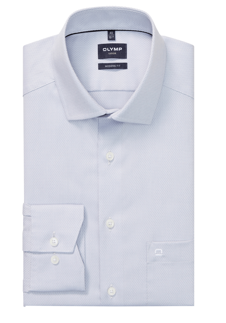 Produktbild f�r 'OLYMP Luxor modern fit Hemd Langarm Haifischkragen Faux hellblau'