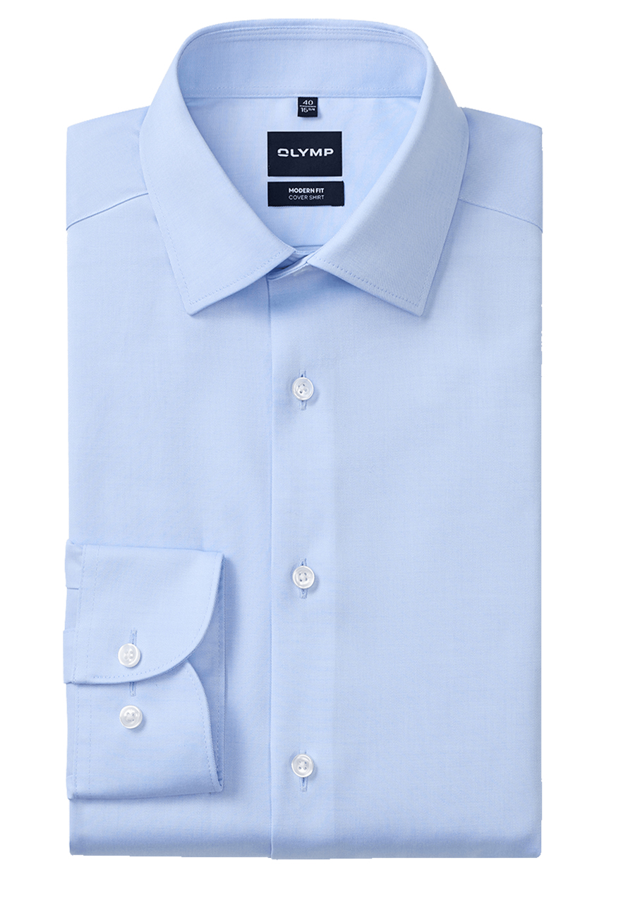 Produktbild f�r 'OLYMP Luxor modern fit Hemd Langarm New Kent Kragen Cover Shirt hellblau'