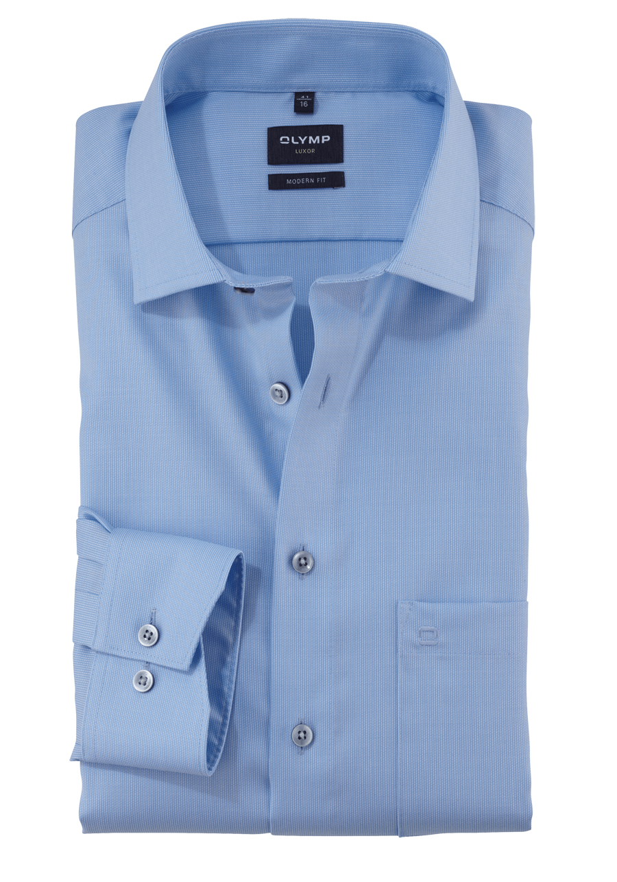 Produktbild fr 'OLYMP Luxor modern fit Hemd Langarm New Kent Kragen Faux hellblau'