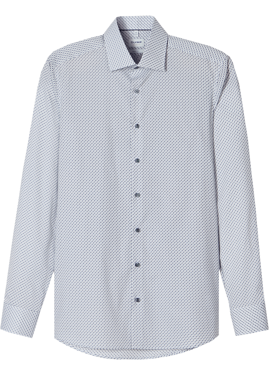 Produktbild f�r 'OLYMP Luxor modern fit Hemd Langarm New Kent Kragen Muster wei�'