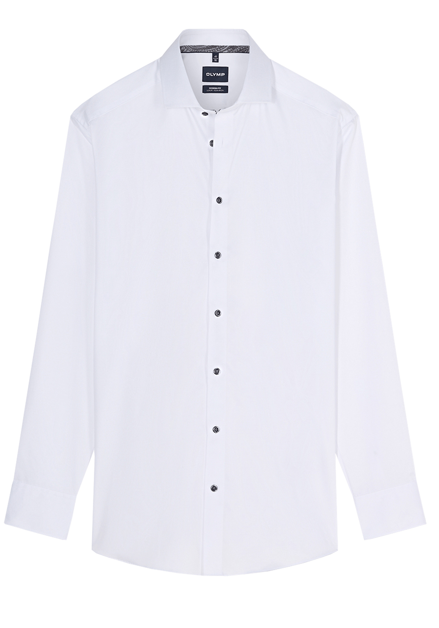 Produktbild f�r 'OLYMP Luxor modern fit Hemd Langarm New Kent Kragen Satin wei�'