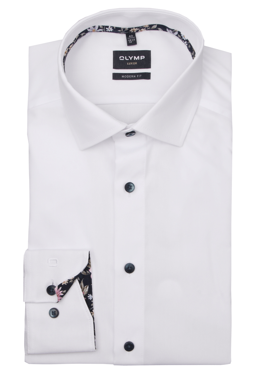 Produktbild fr 'OLYMP Luxor modern fit Hemd Langarm New Kent Kragen wei'