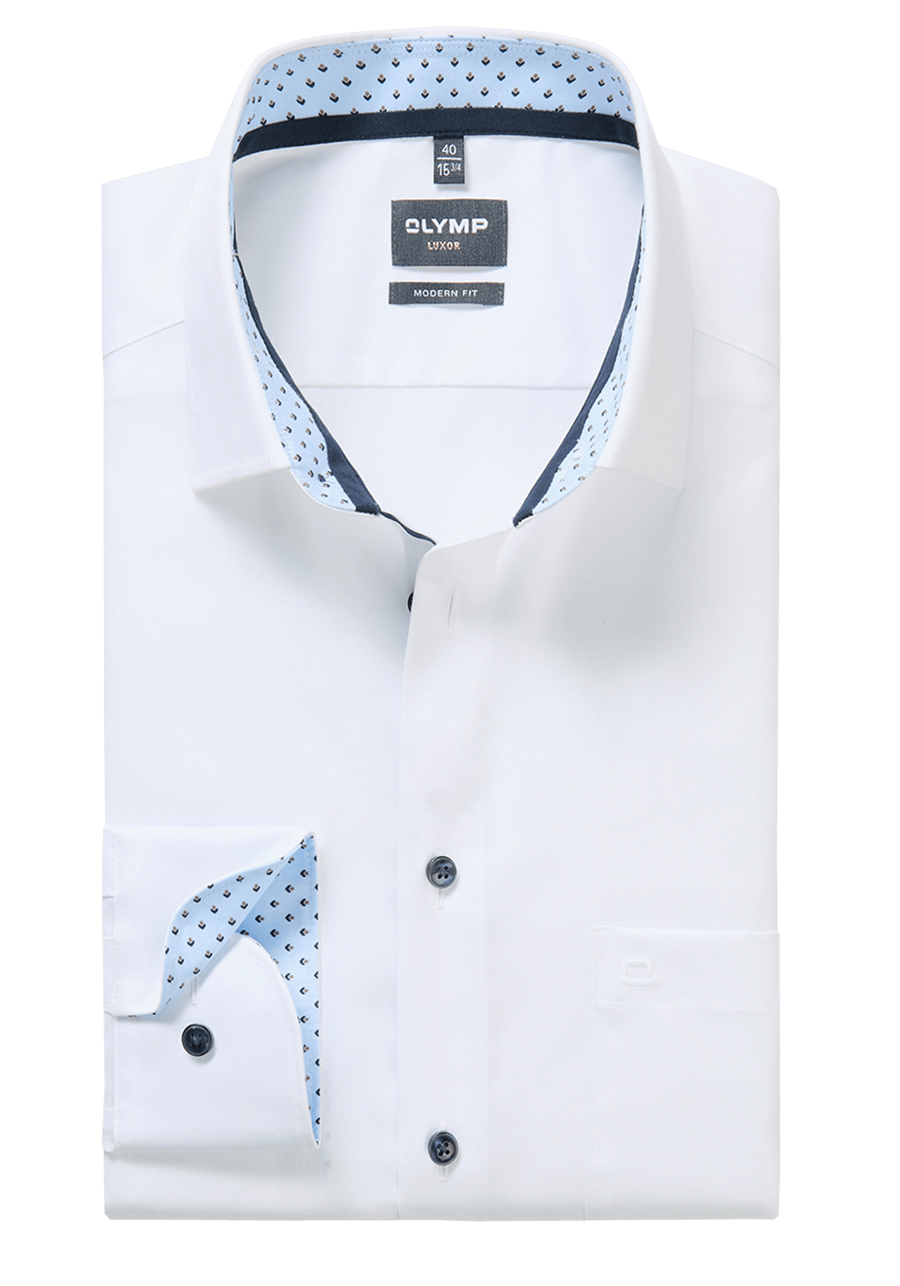 Produktbild f�r 'OLYMP Luxor modern fit Hemd extra kurzer Arm New Kent Kragen Streifen wei�'