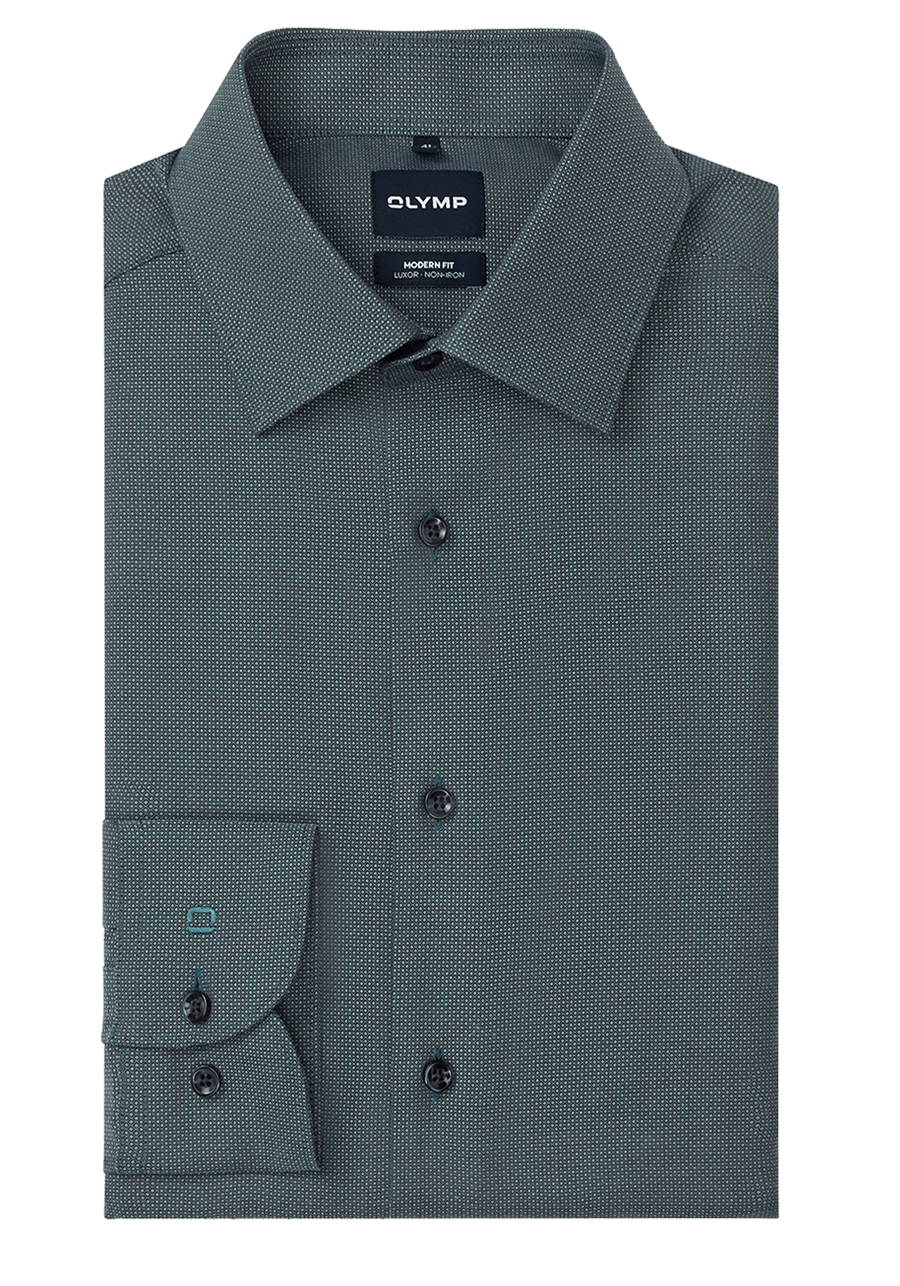 Produktbild f�r 'OLYMP Luxor modern fit Hemd extra kurzer Arm New Kent Kragen Struktur oliv'