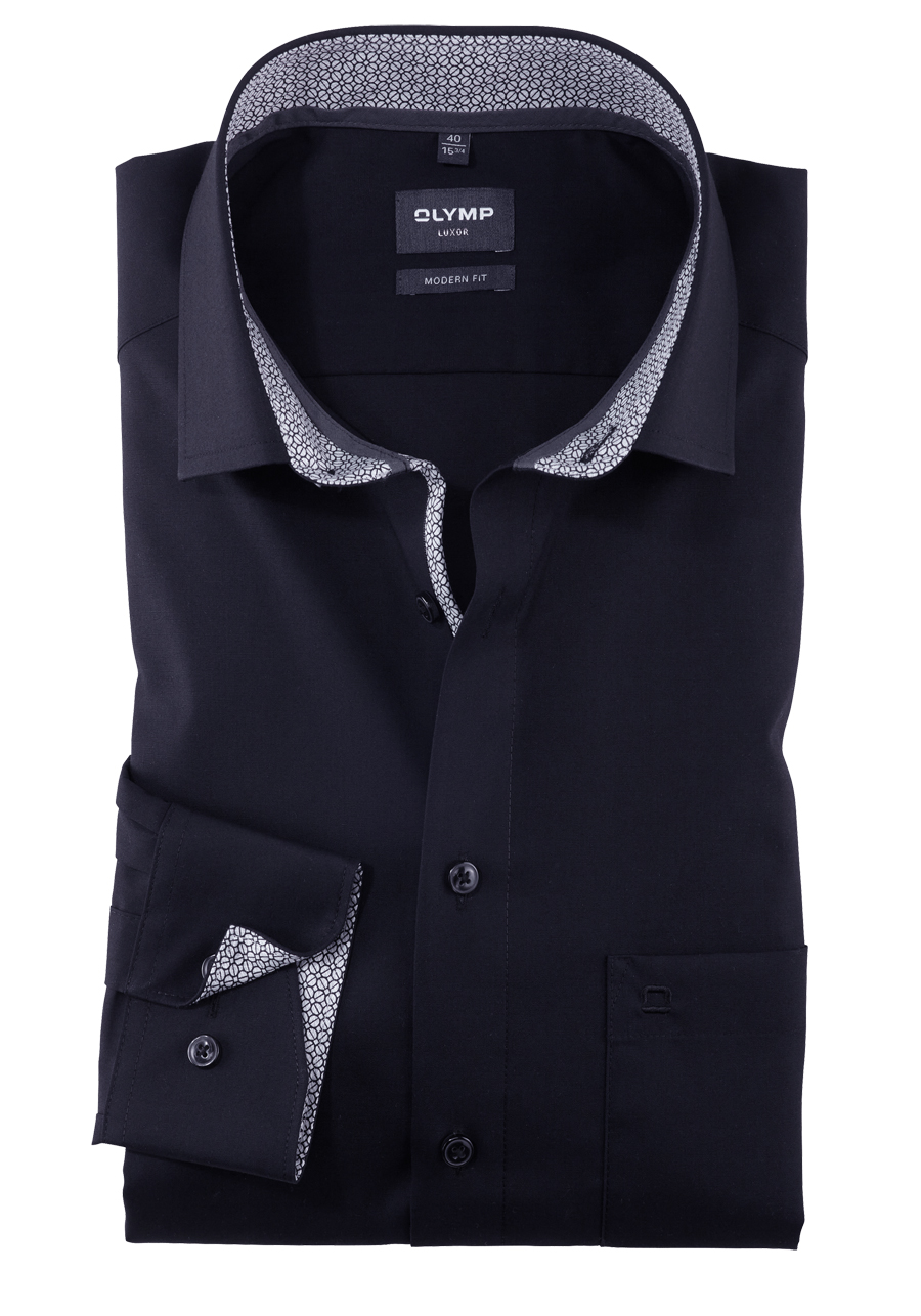 Produktbild f�r 'OLYMP Luxor modern fit Hemd extra langer Arm Haifischkragen nachtblau'