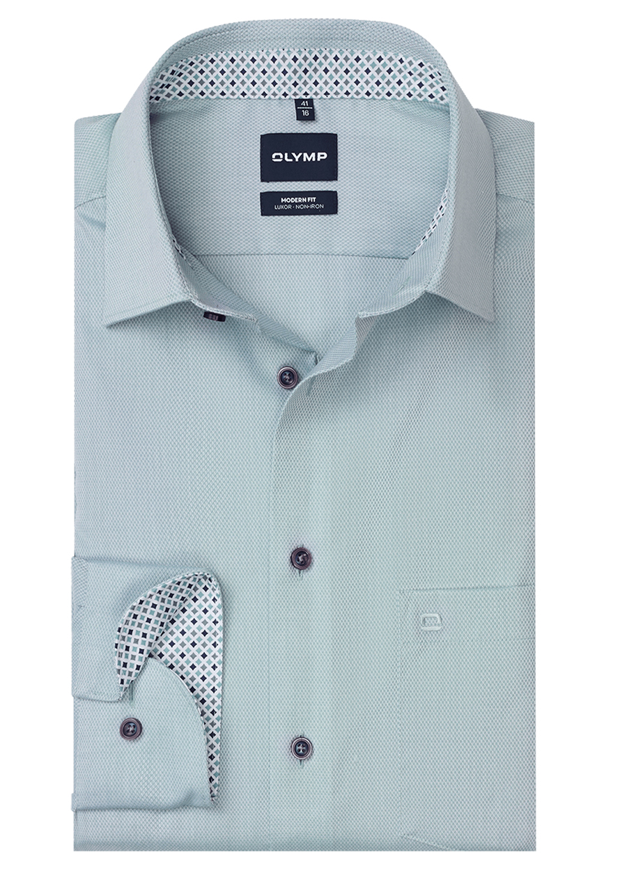 Produktbild f�r 'OLYMP Luxor modern fit Hemd extra langer Arm New Kent Kragen Struktur gr�n'