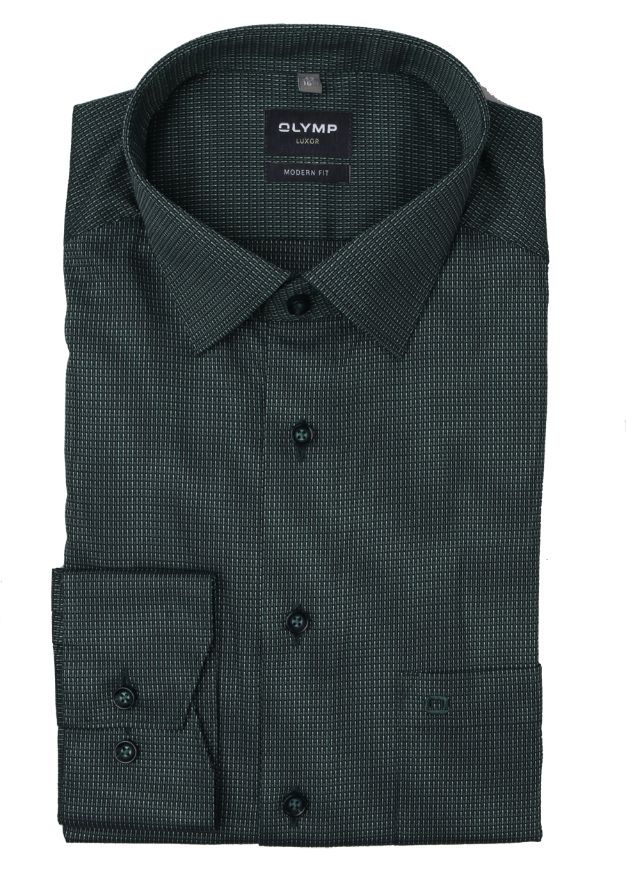 Produktbild fr 'OLYMP Luxor modern fit Hemd extra langer Arm New Kent Kragen Struktur petrol'