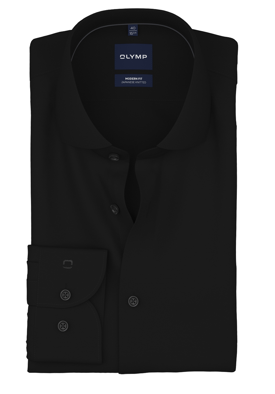 Produktbild f�r 'OLYMP Luxor modern fit Langarm Haifischkragen Japanese Knitted schwarz'