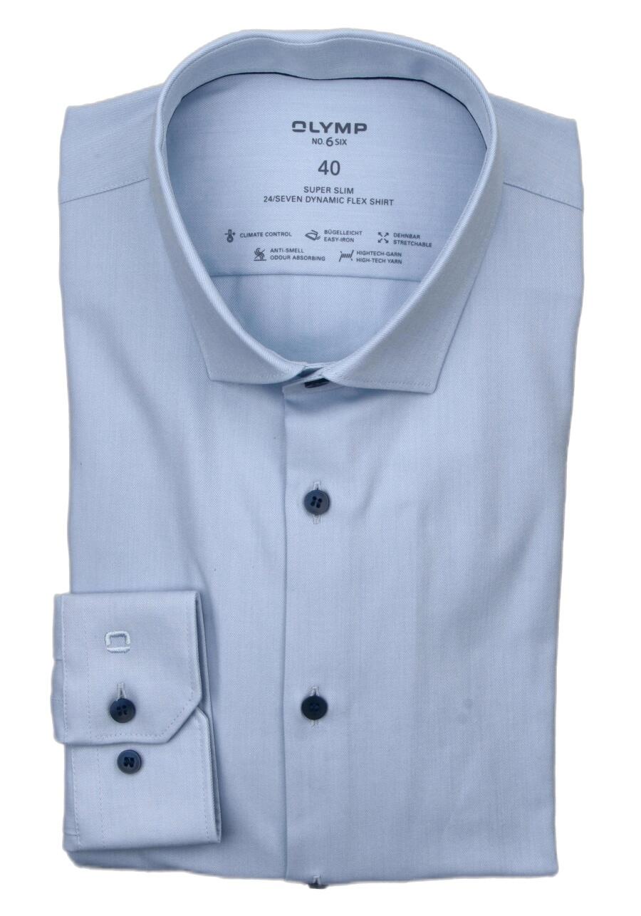 Produktbild fr 'OLYMP No. Six 24/Seven super slim Hemd Langarm Haifischkragen Twill hellblau'