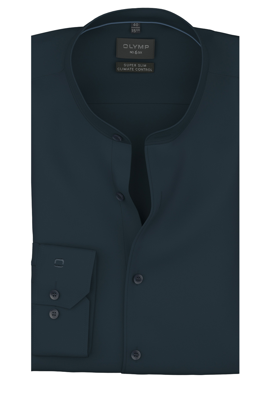 Produktbild f�r 'OLYMP No. Six 24/Seven super slim Hemd Langarm Stehkragen Feintwill dblau'