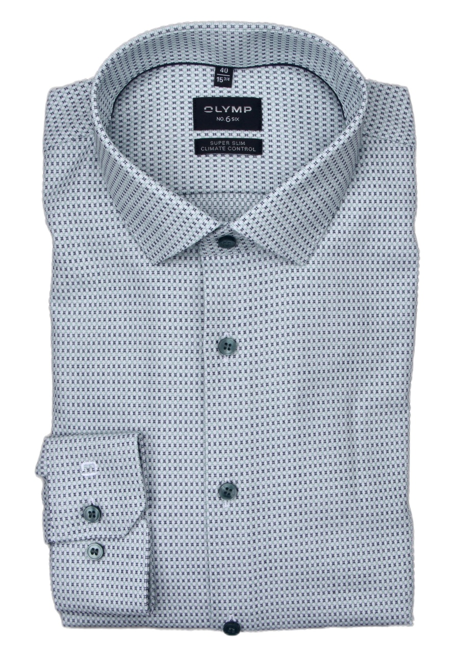 Produktbild fr 'OLYMP No. Six 24/Seven super slim Hemd extra langer Arm Muster grn'