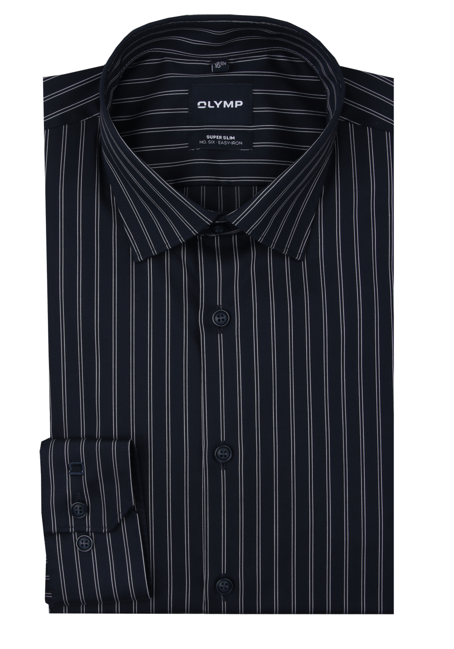 Produktbild f�r 'OLYMP No. Six super slim Hemd Langarm New Kent Kragen Nadelstreifen blau'