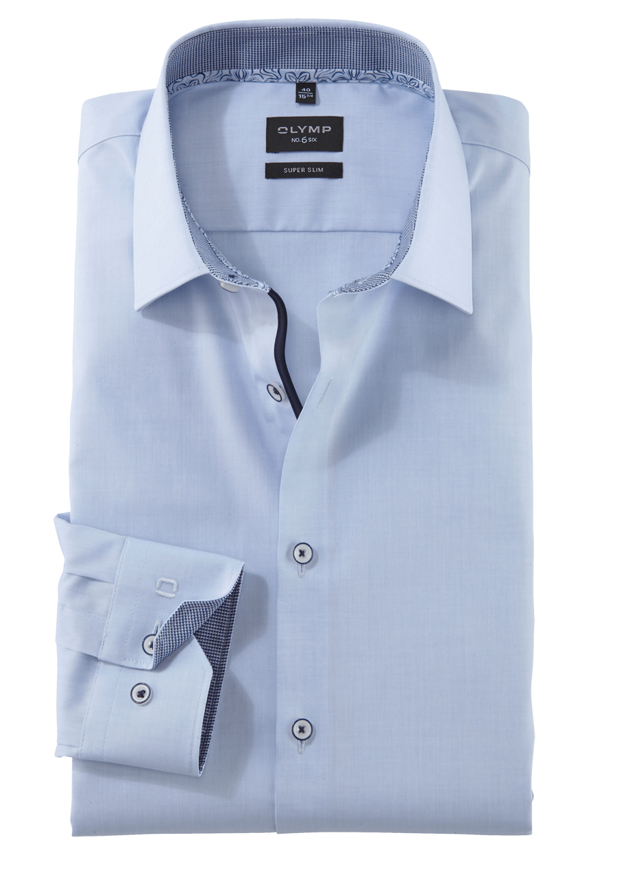 Produktbild fr 'OLYMP No. Six super slim Hemd Langarm New Kent Kragen hellblau'