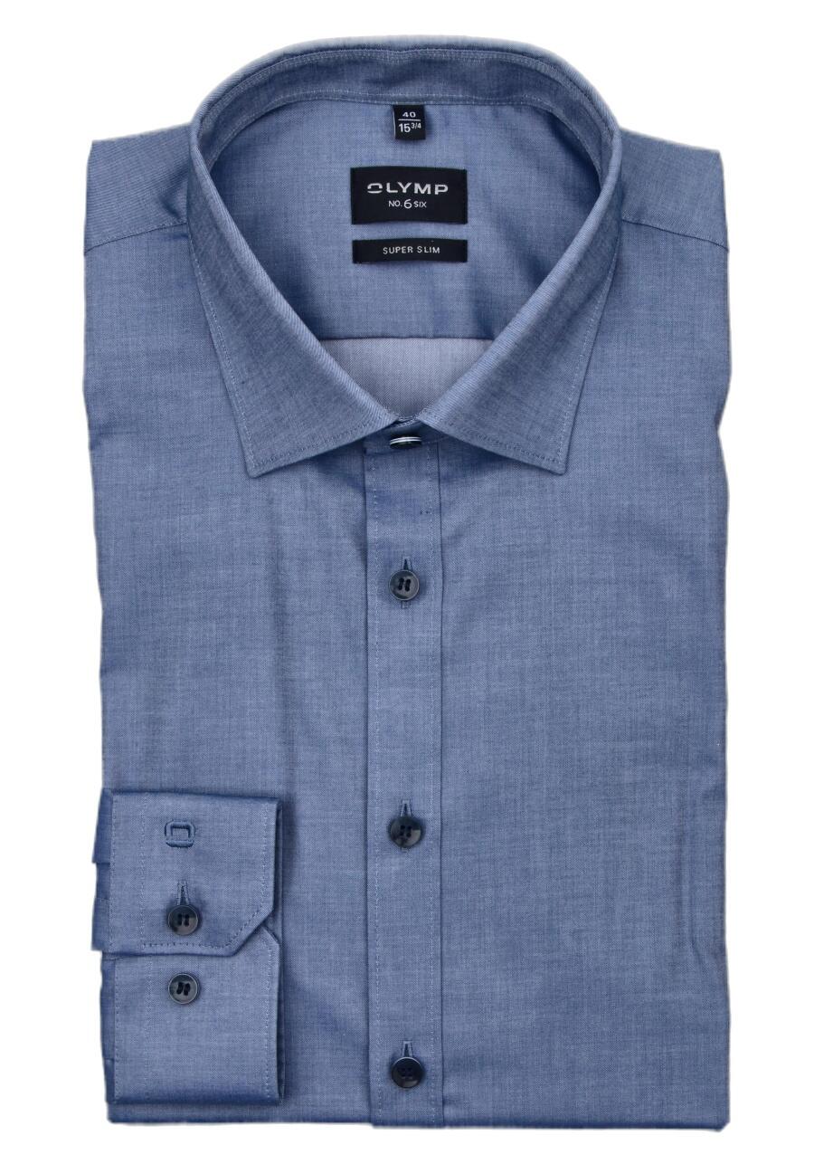 Produktbild fr 'OLYMP No. Six super slim Hemd Langarm New Kent Kragen mittelblau'
