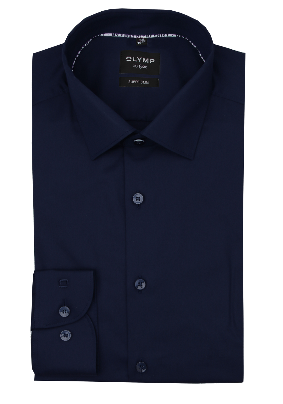 Produktbild fr 'OLYMP No. Six super slim Hemd Langarm New Kent Kragen navy'