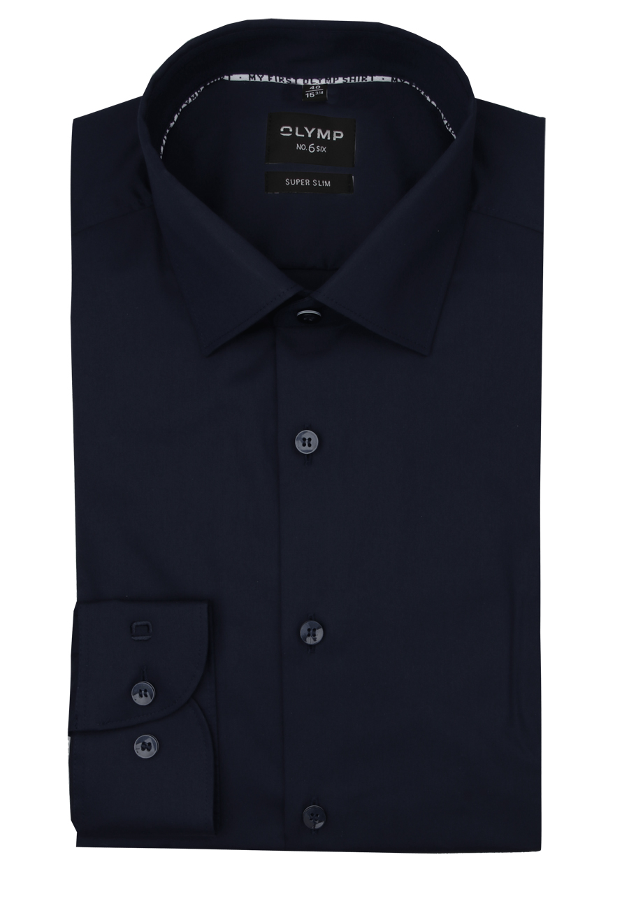 Produktbild fr 'OLYMP No. Six super slim Hemd Langarm New Kent Kragen schwarz'