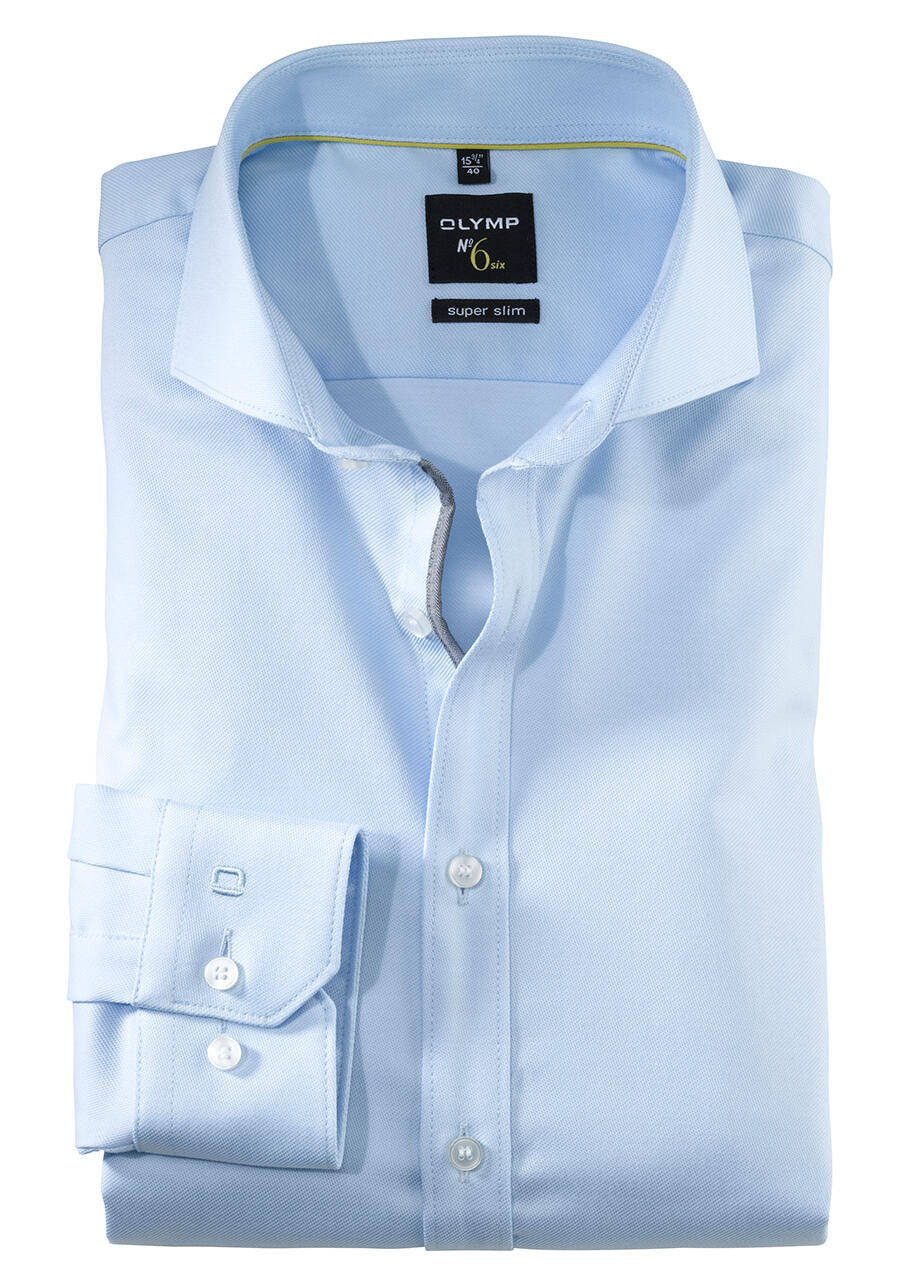 Produktbild fr 'OLYMP No. Six super slim Hemd Langarm Stehkragen Muster hellblau'